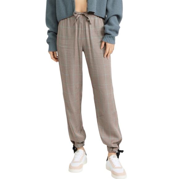 Rag and Bone Pants Tie Ankle Plaid Brown Andre Size XS - Picture 1 of 11